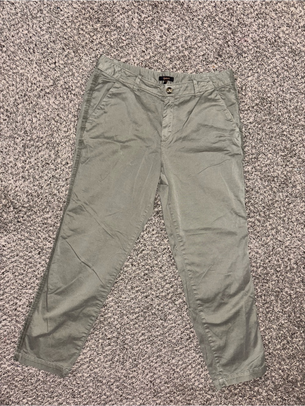 Quince Stretch Cotton Twill Girlfriend Chino Pants Olive Size 30